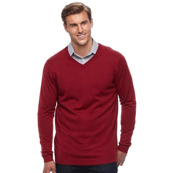Apt. 9 Other - APT 9 Modern Fit Solid V-neck Merino Sweater Large